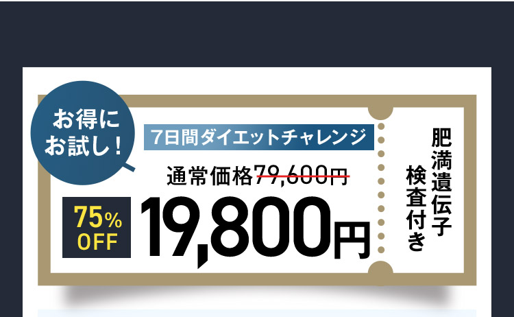 お得にお試し！75%OFF 19,800円