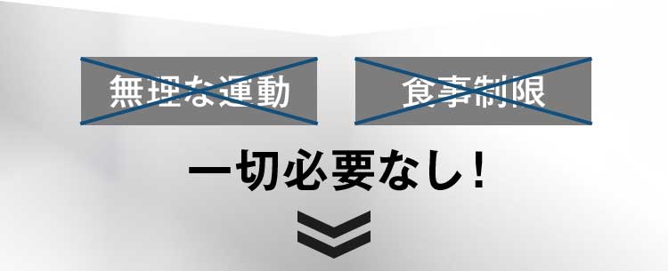 無理な運動・食事制限の必要なし！