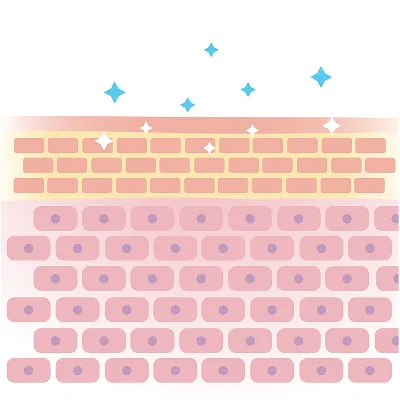 深部にあった新しく美しい肌に